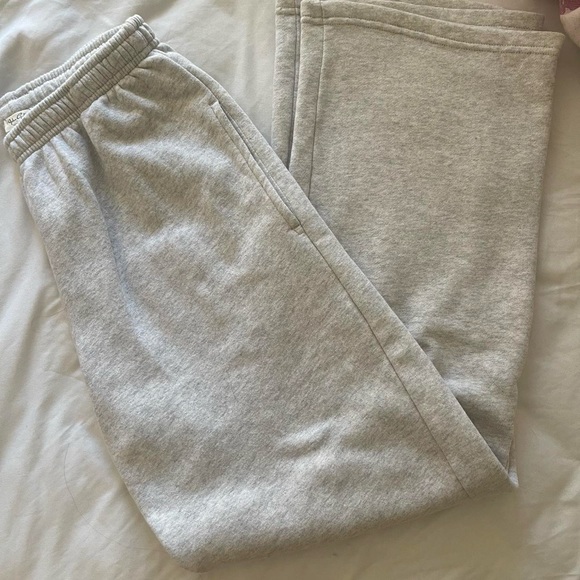 silver grey soft Anastasia sweatpants with a tie from brandy melville - Picture 1 of 2